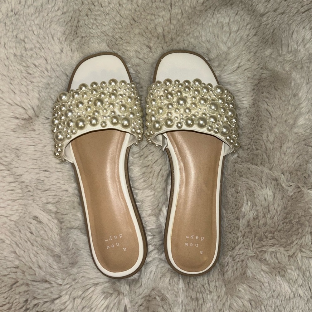 a new day White Pearl Embellished Sandals